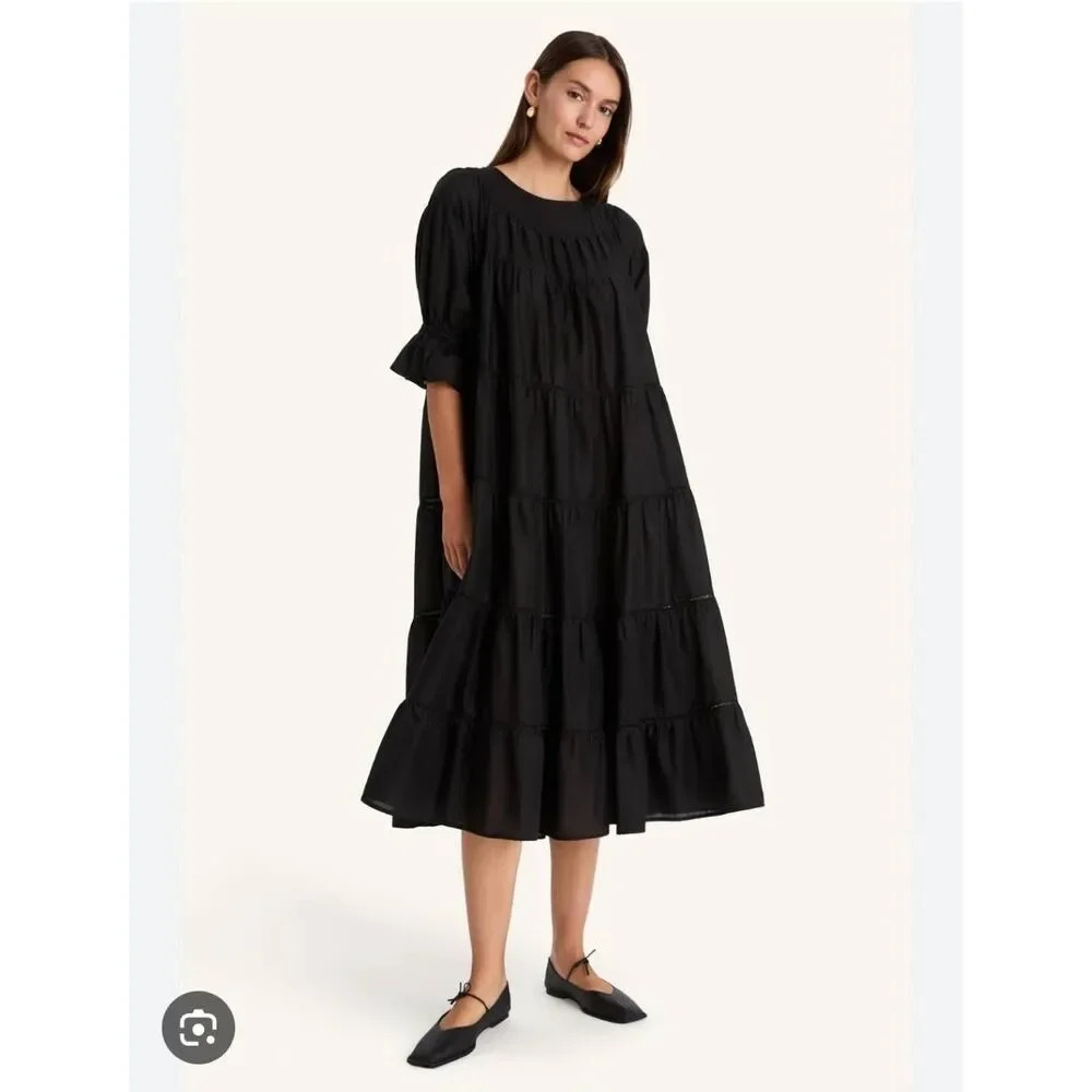 Wine Ruffled Tiered Midi Sundress - Picture 12 of 12